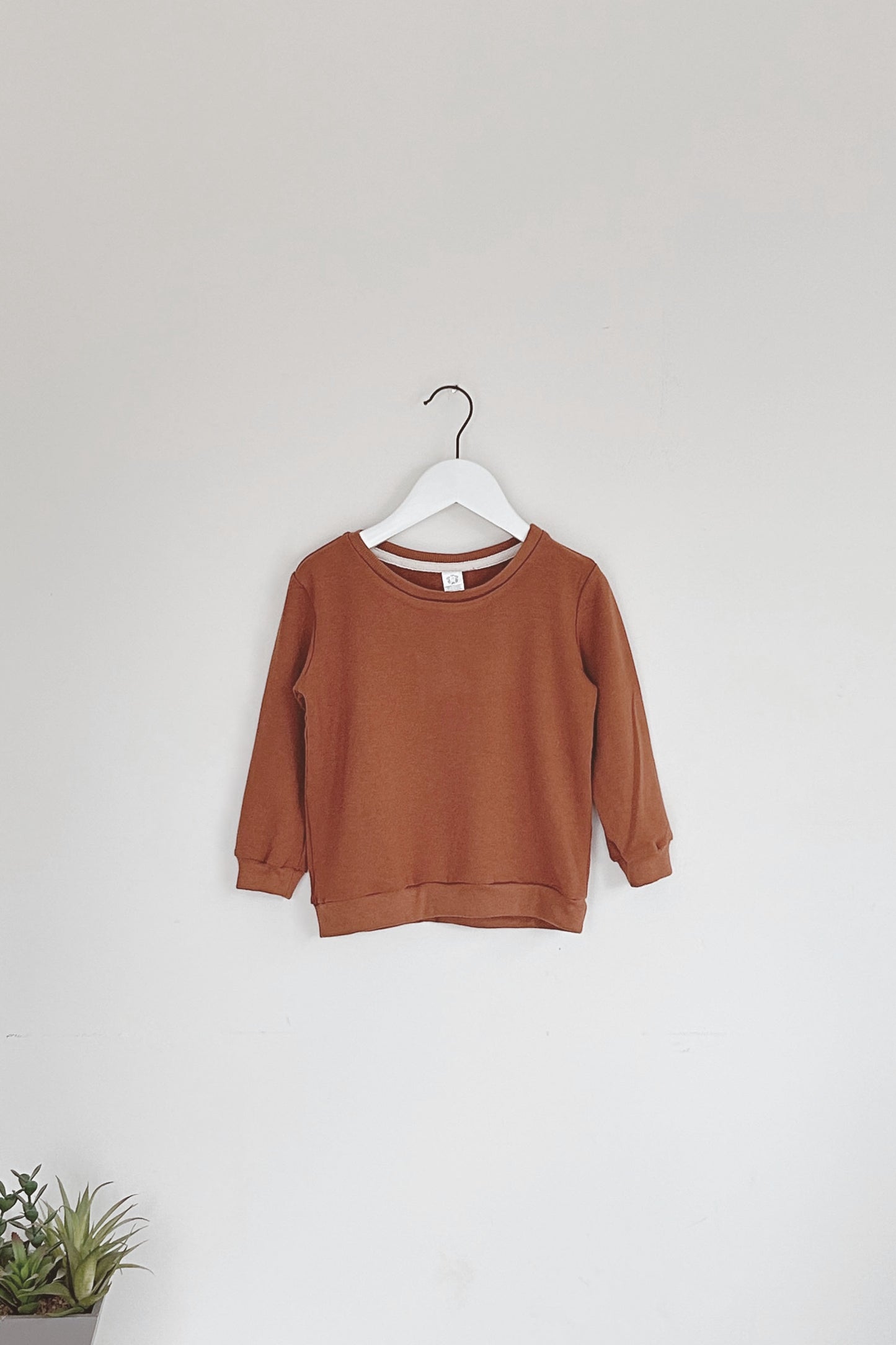 0-3m to 5yr fox and poppy bamboo cotton pull over kids | rust