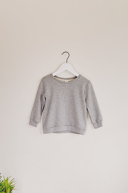 0-3m to 5yr fox and poppy bamboo cotton pull over kids | light grey
