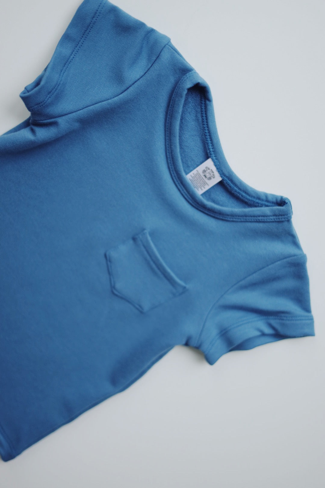 0-3m to 10 youth fox and poppy bamboo pocket tee | blue