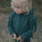 0-6m to 10 youth fox and poppy organic cotton zip up hoodie | pine
