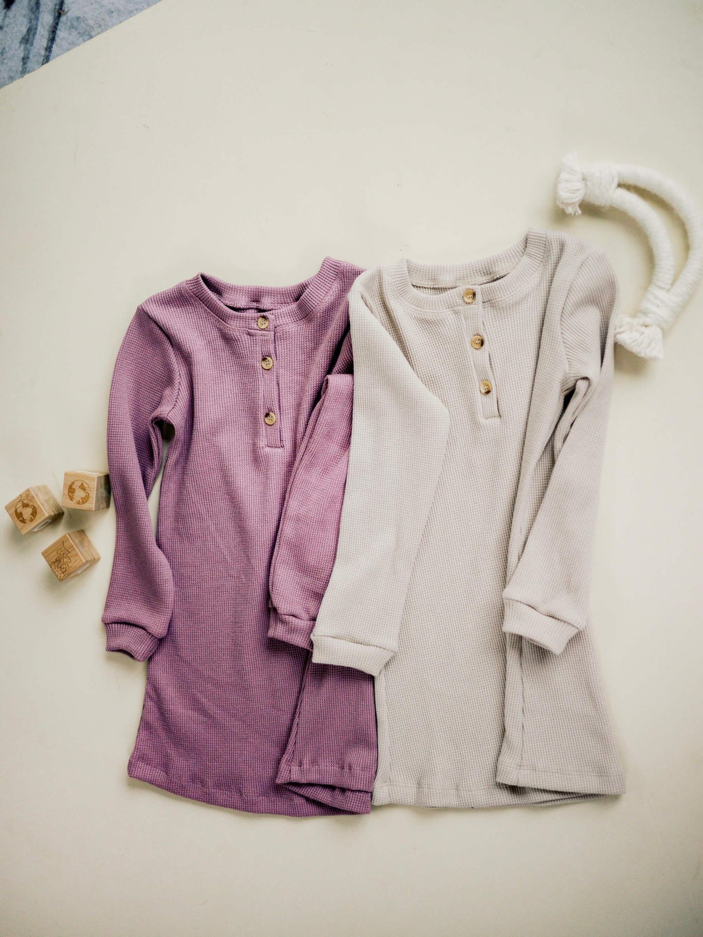 baby + children's organic cotton waffle gown ♡ cream - Fox + Poppy Clothing