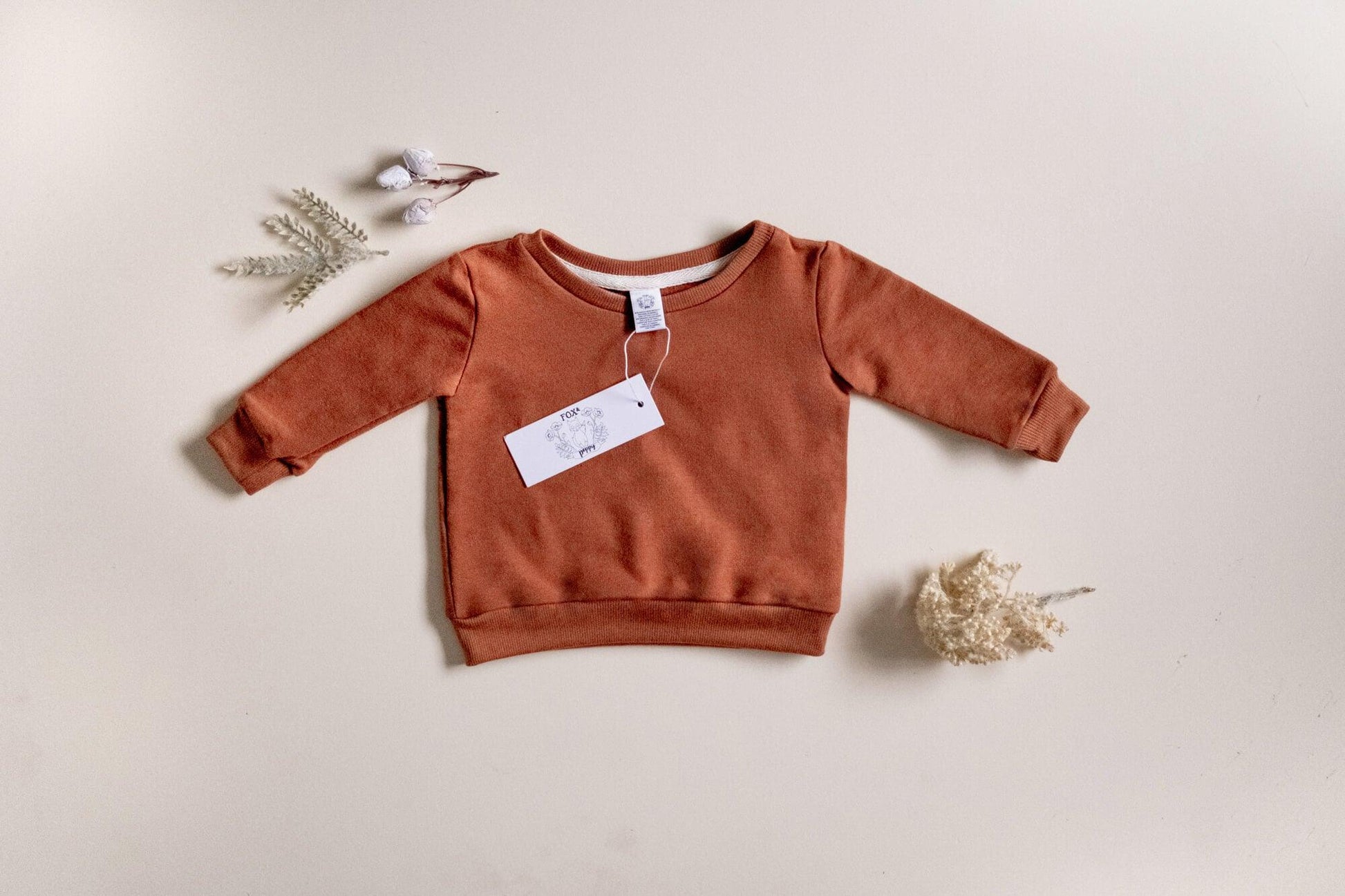 baby + children's terry pullover sweat top ♡ rust - Fox + Poppy Clothing
