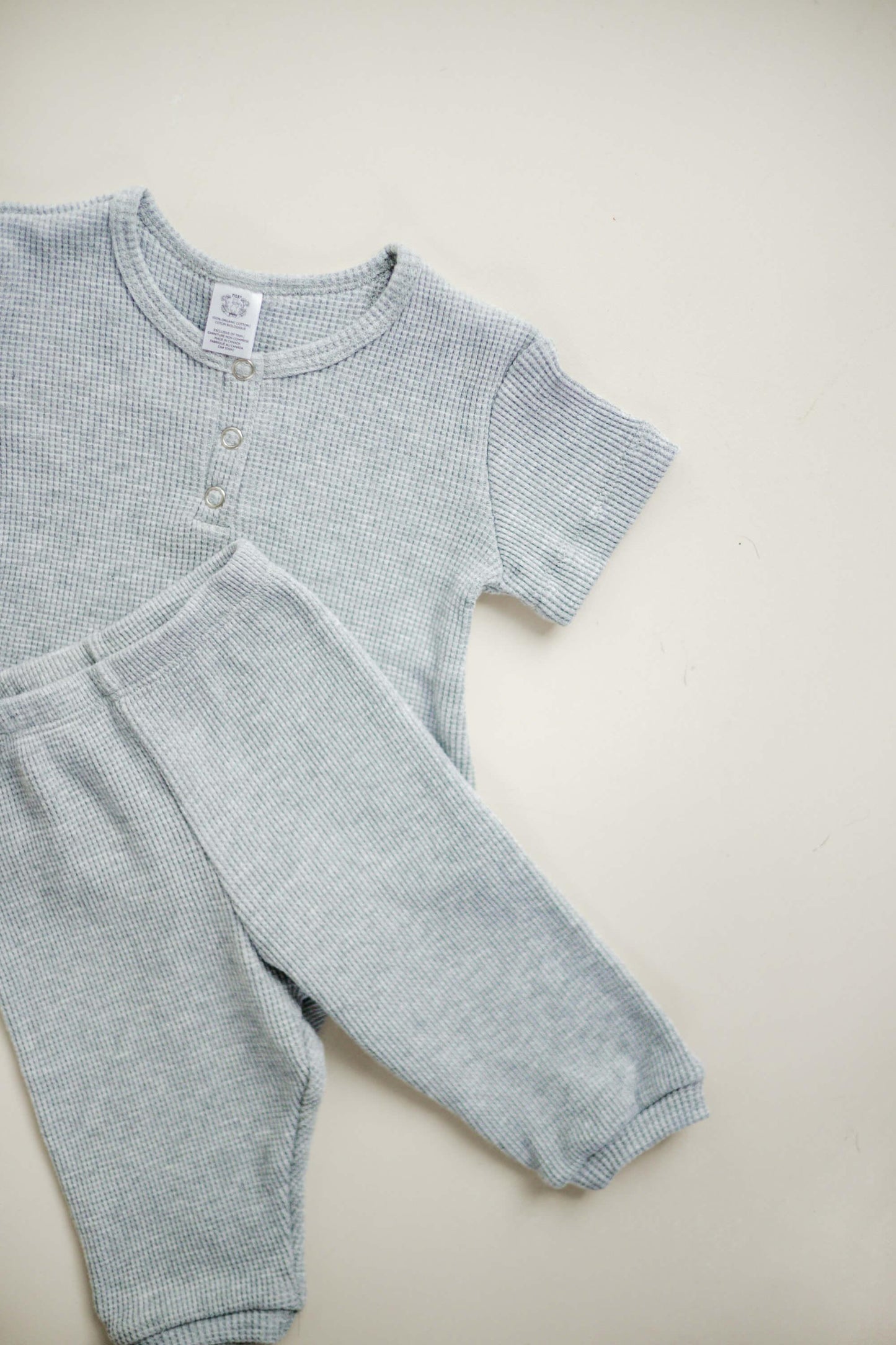 baby + children's organic cotton waffle pant ♡ light grey - Fox + Poppy Clothing